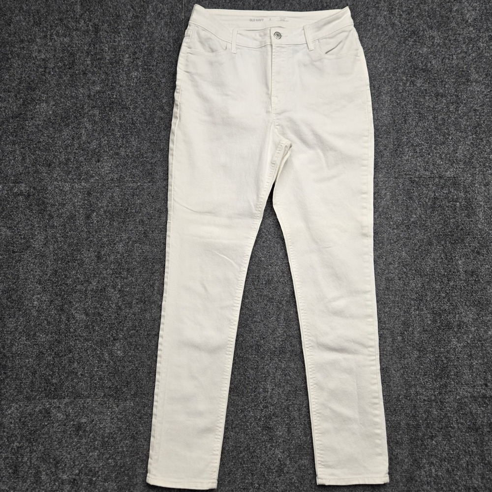 Old Navy Wow Super-Skinny High-Rise Jeans Womens 6 Long Off-White Cream Denim